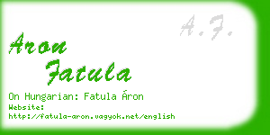 aron fatula business card
